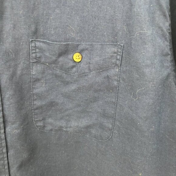 Old Navy Mens XXLarge Slim Fit Linen Cotton Blend Button Up Shirt Navy - Picture 4 of 6
